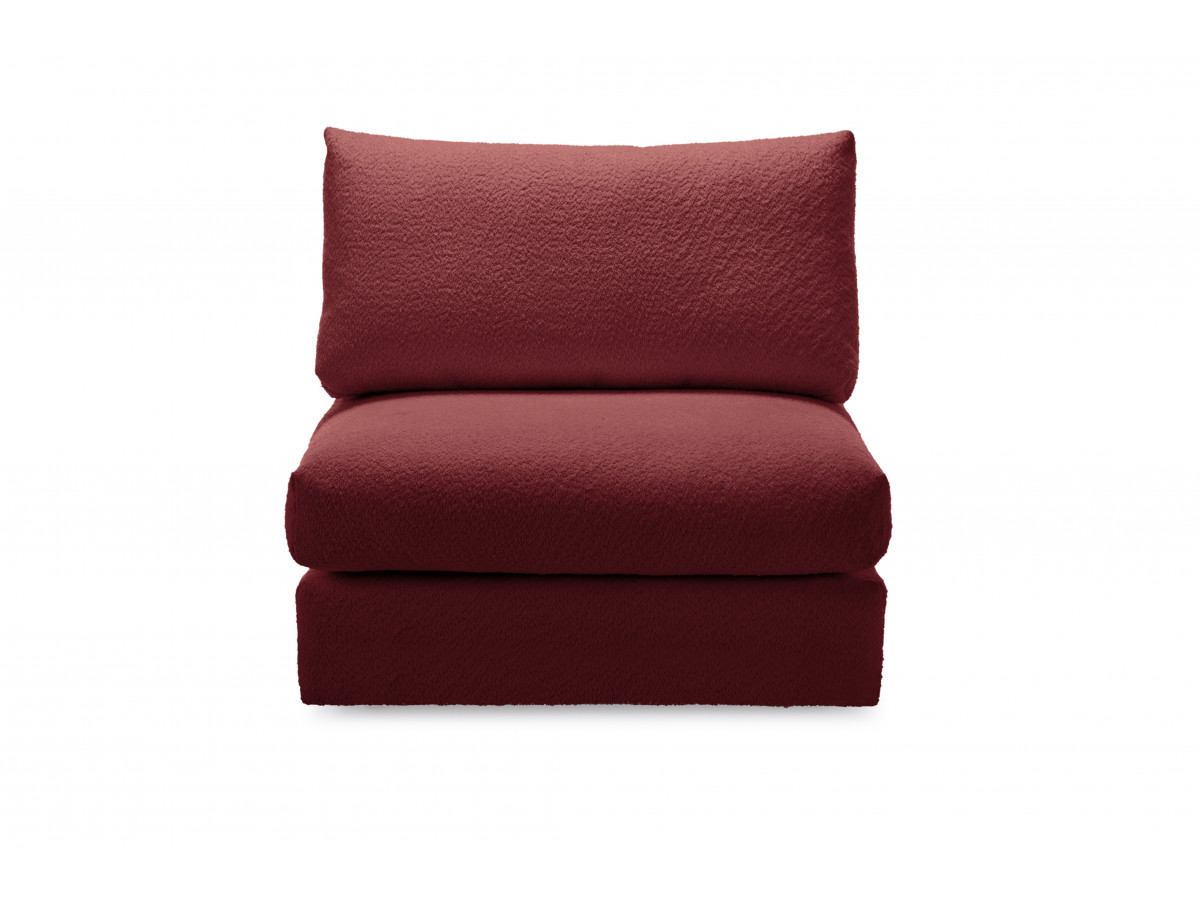 Chauffeuse 1 place pour canapé modulable PARIS bouclette rouge — vue 5