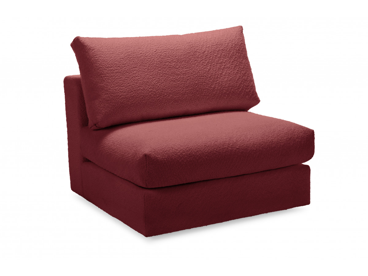 Chauffeuse 1 place pour canapé modulable PARIS  tissu bouclette