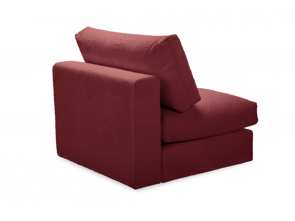 Canapé d'angle fixe EVEREST tissu chiné - Orange - Angle droit - 10 coussins