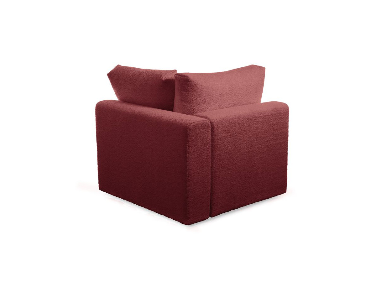 Canapé d'angle fixe EVEREST tissu chiné - Orange - Angle droit - 10 coussins