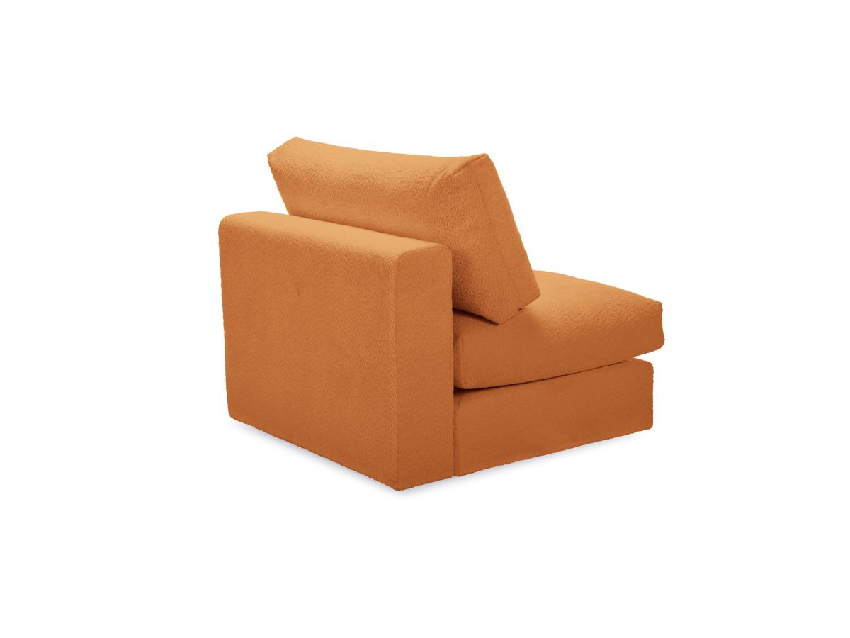 Canapé d'angle fixe EVEREST tissu chiné - Orange - Angle droit - 10 coussins