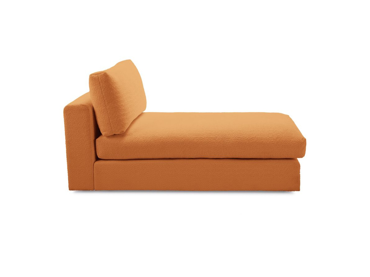 Canapé d'angle fixe EVEREST tissu chiné - Orange - Angle droit - 10 coussins