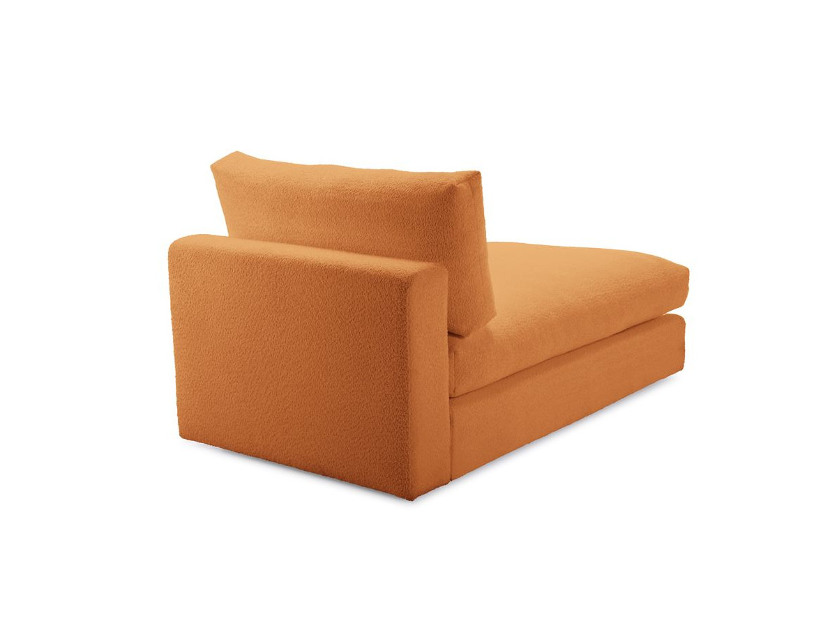 Canapé d'angle fixe EVEREST tissu chiné - Orange - Angle droit - 10 coussins