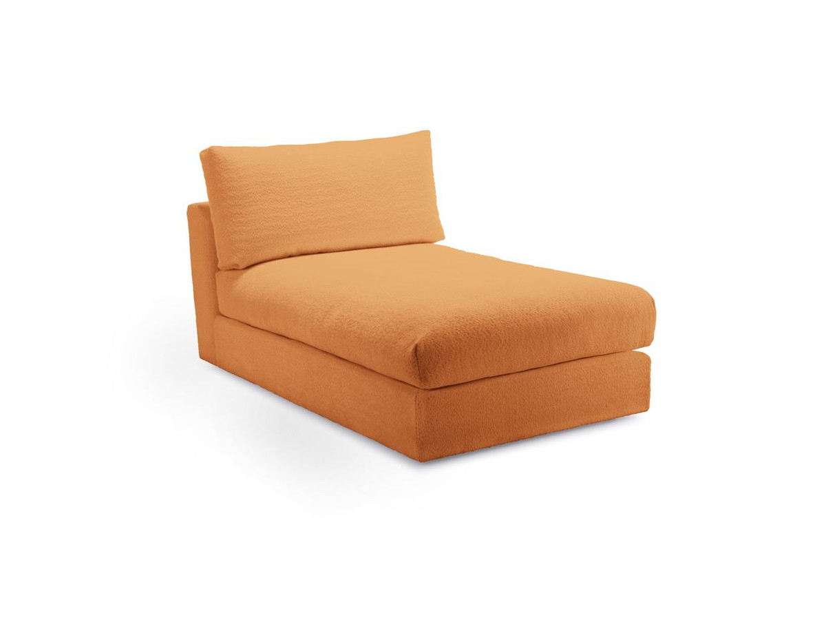 Canapé d'angle fixe EVEREST tissu chiné - Orange - Angle droit - 10 coussins