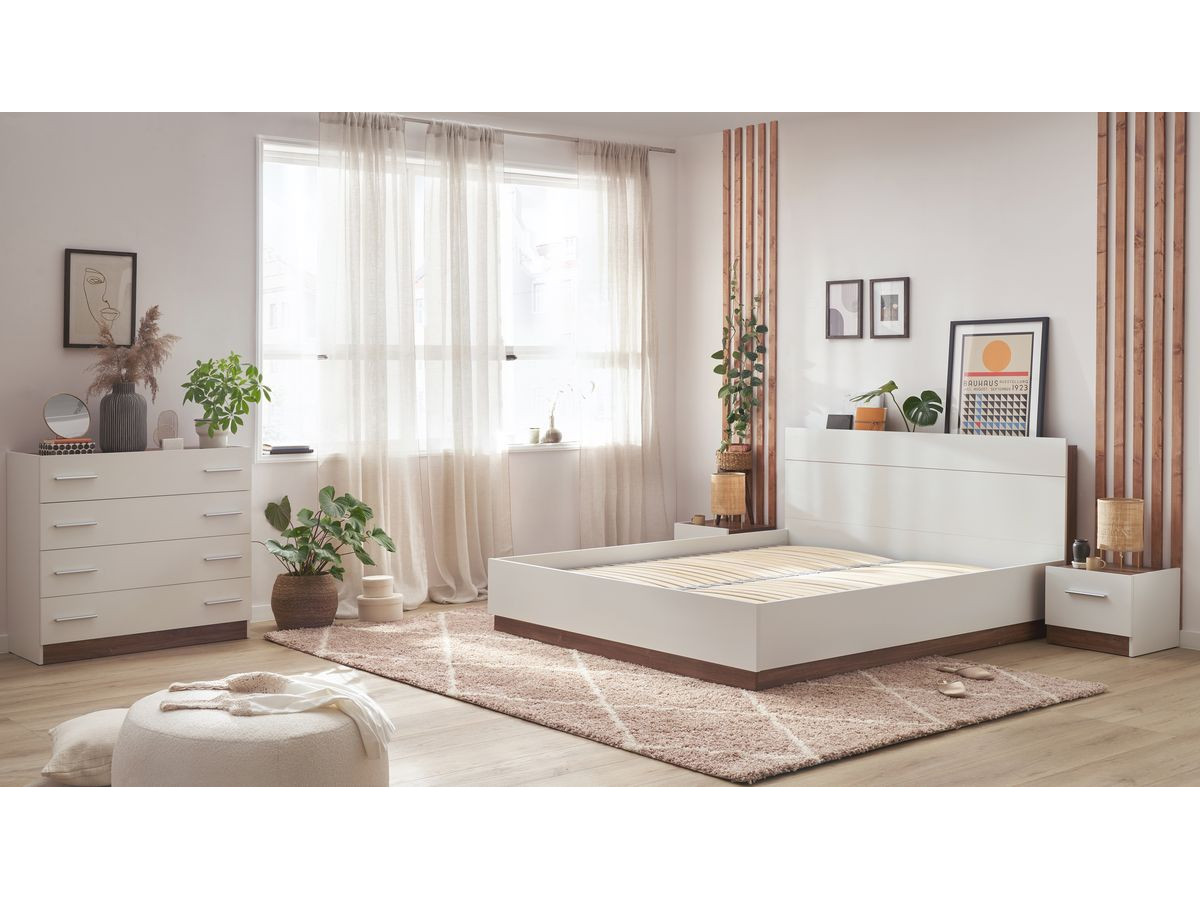 ZENITA set met opbergbed + ladekast + 2 nachtkastjes