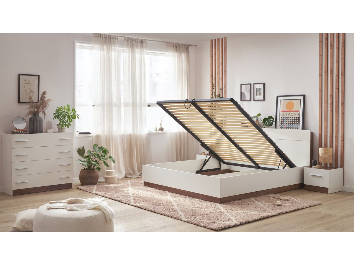 ZENITA set met opbergbed + ladekast + 2 nachtkastjes