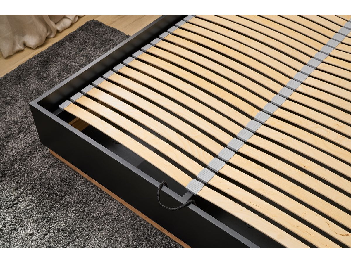Lit coffre sommier et tête de lit inclus ZENITA