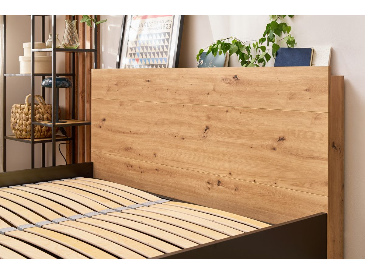 Lit coffre sommier et tête de lit inclus ZENITA