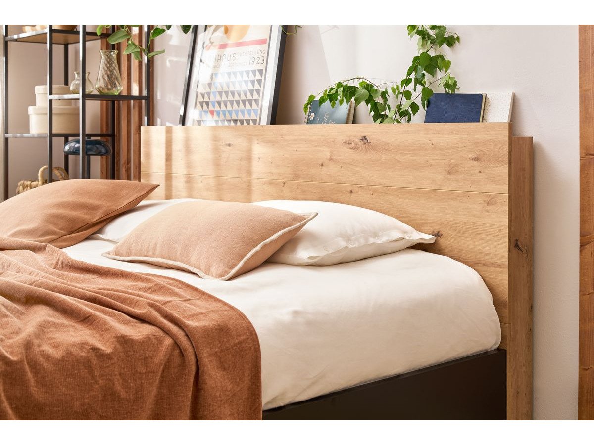 Lit coffre sommier et tête de lit inclus ZENITA