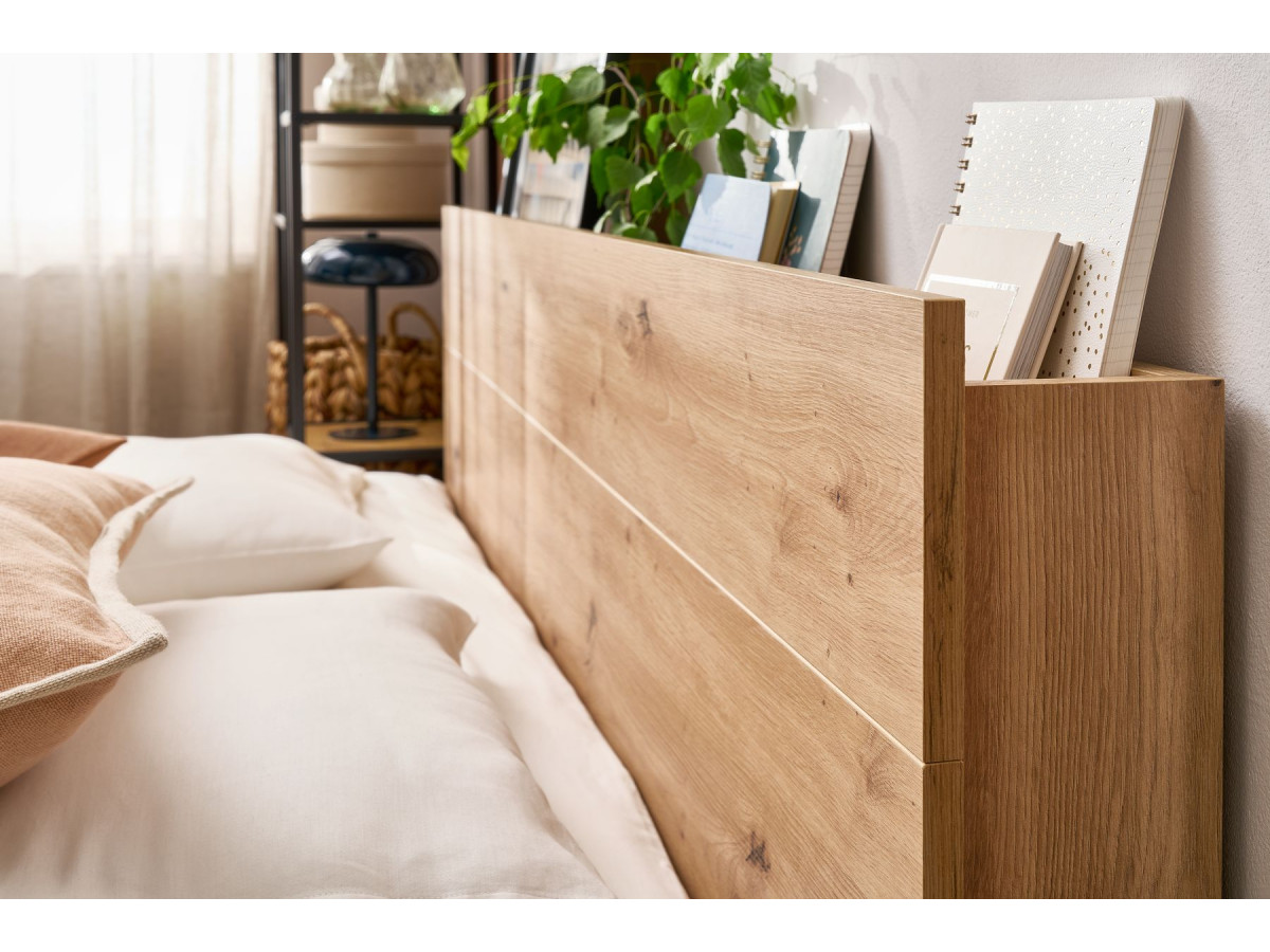 Lit coffre sommier et tête de lit inclus ZENITA