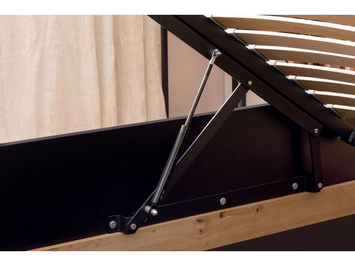 Lit coffre sommier et tête de lit inclus ZENITA