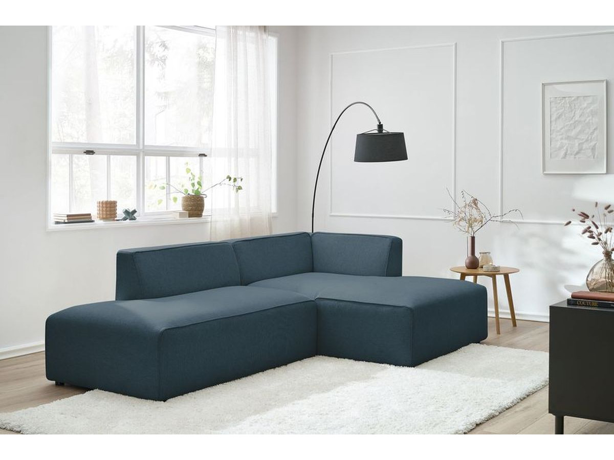 Canapé d'angle MEGEVE chiné bleu foncé — vue 5