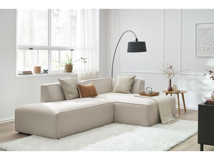 Canapé d'angle fixe MEGEVE tissu