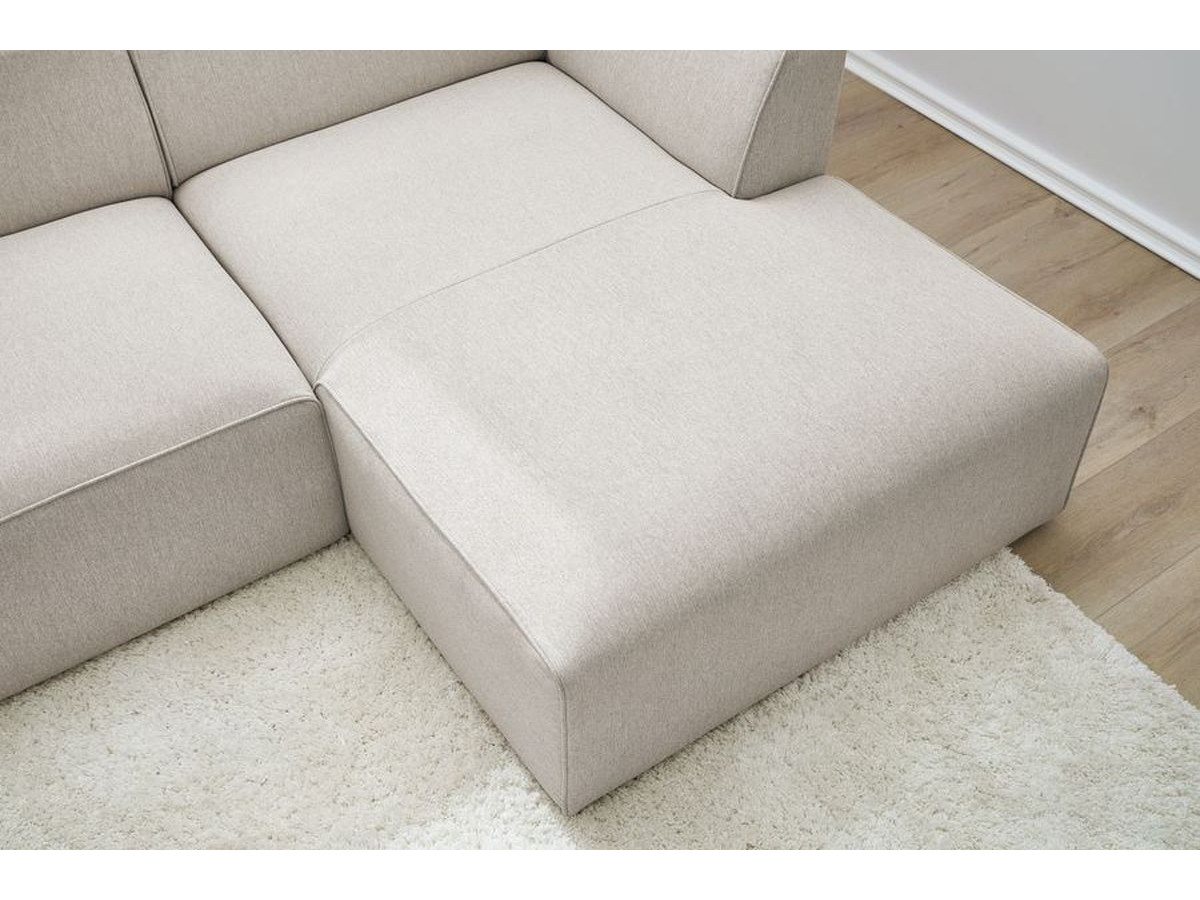 Canapé d'angle fixe EVEREST tissu chiné - Orange - Angle droit - 10 coussins
