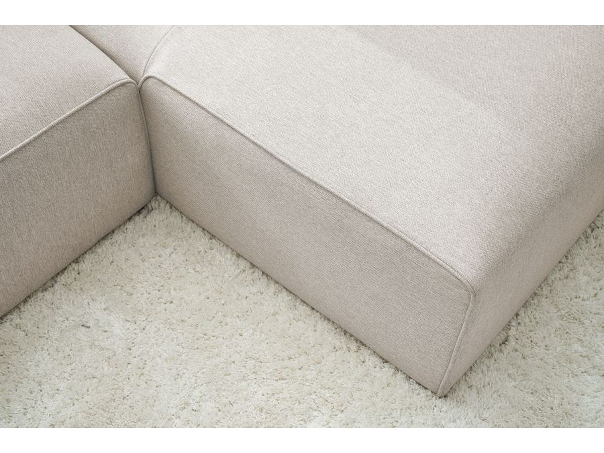Canapé d'angle fixe EVEREST tissu chiné - Orange - Angle droit - 10 coussins