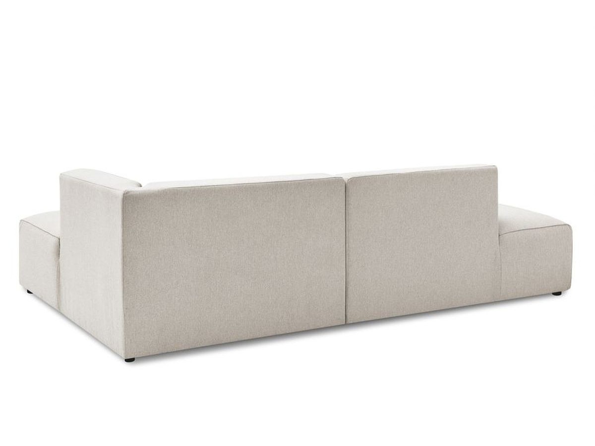 Canapé d'angle fixe EVEREST tissu chiné - Orange - Angle droit - 10 coussins