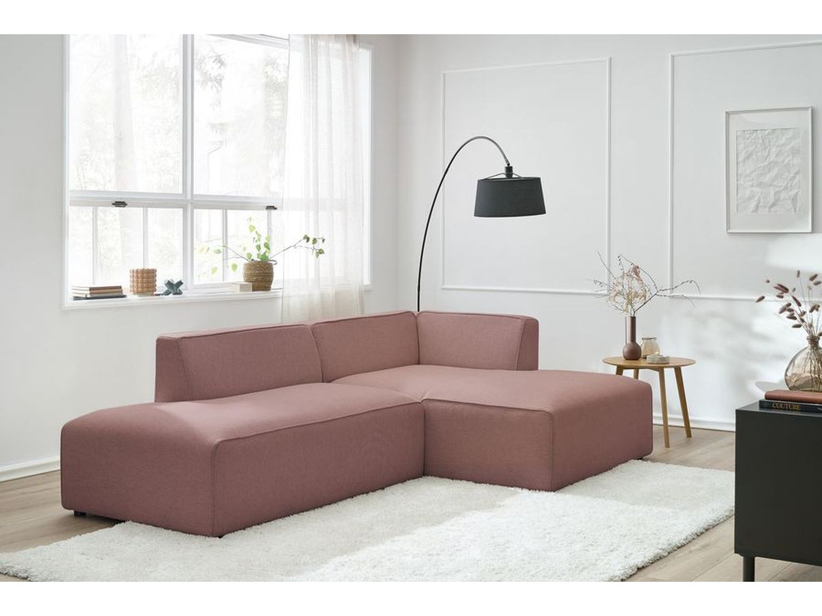 Canapé d'angle MEGEVE chiné rose — vue 5