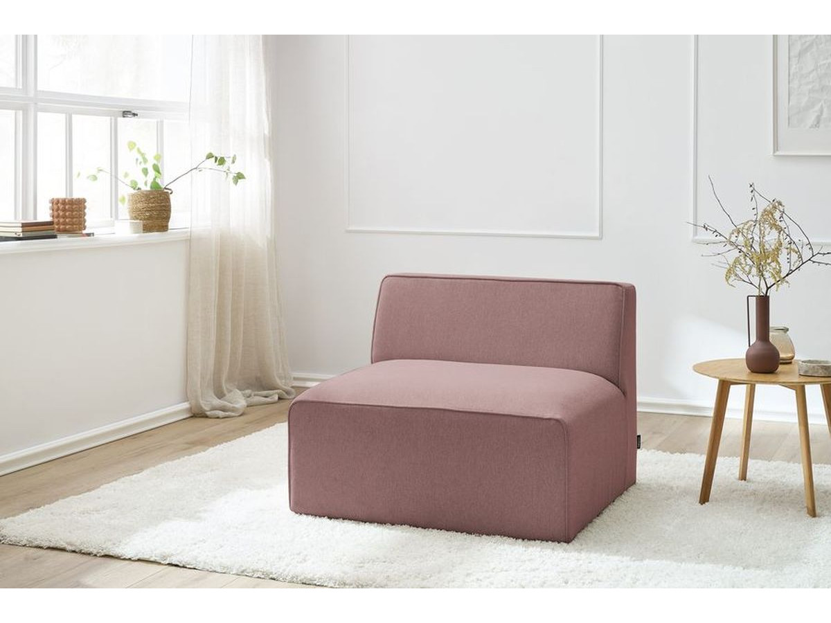 Chauffeuse 1 place pour canapé modulable MEGEVE chiné rose — vue 5