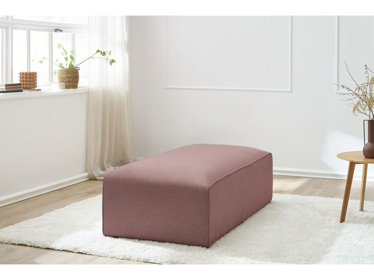 Canapé d'angle fixe EVEREST tissu chiné - Orange - Angle droit - 10 coussins