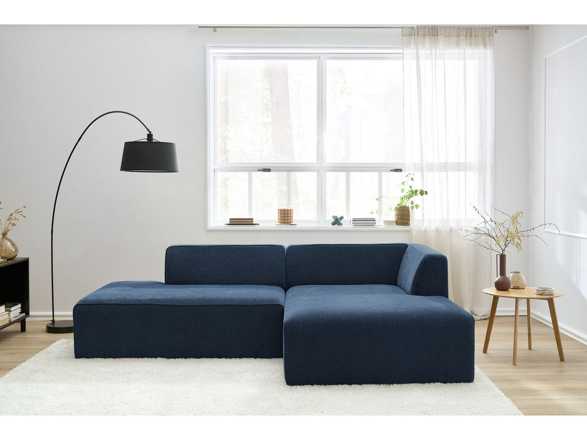 Canapé d'angle MEGEVE texturé bleu foncé — vue 5