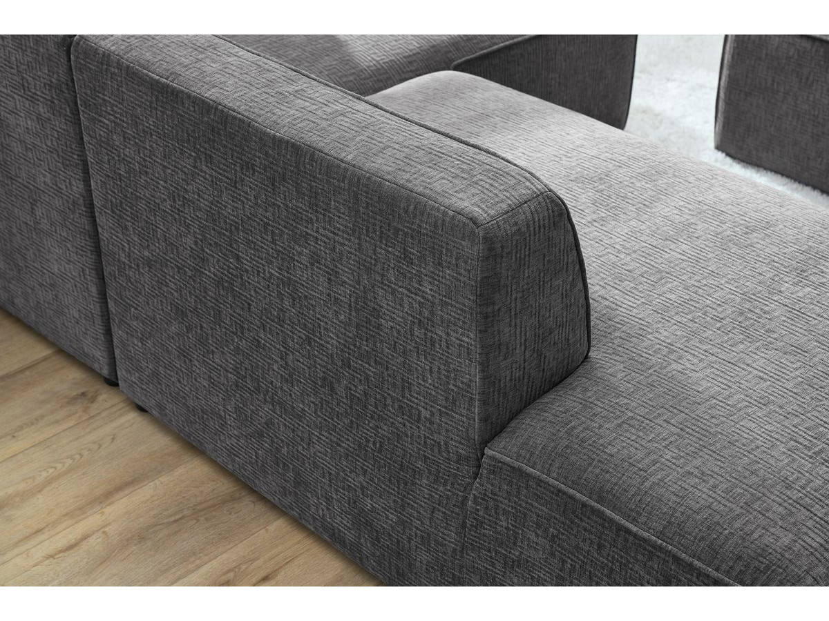 Canapé d'angle fixe MEGEVE tissu texturé
