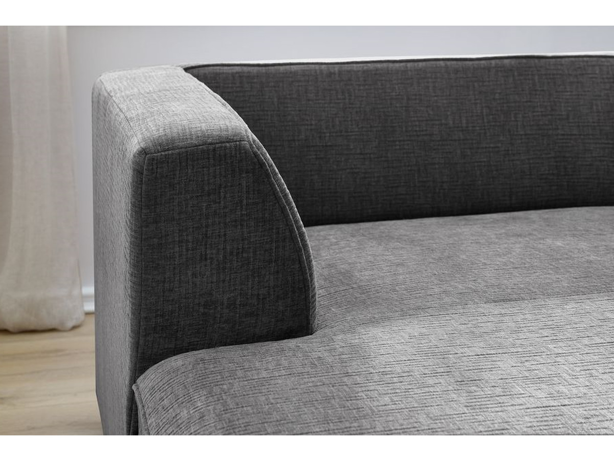 Canapé d'angle fixe EVEREST tissu chiné - Orange - Angle droit - 10 coussins