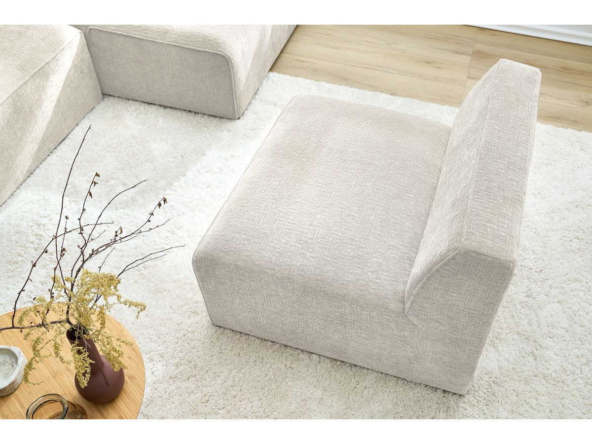 Chauffeuse 1 place pour canapé modulable MEGEVE tissu texturé