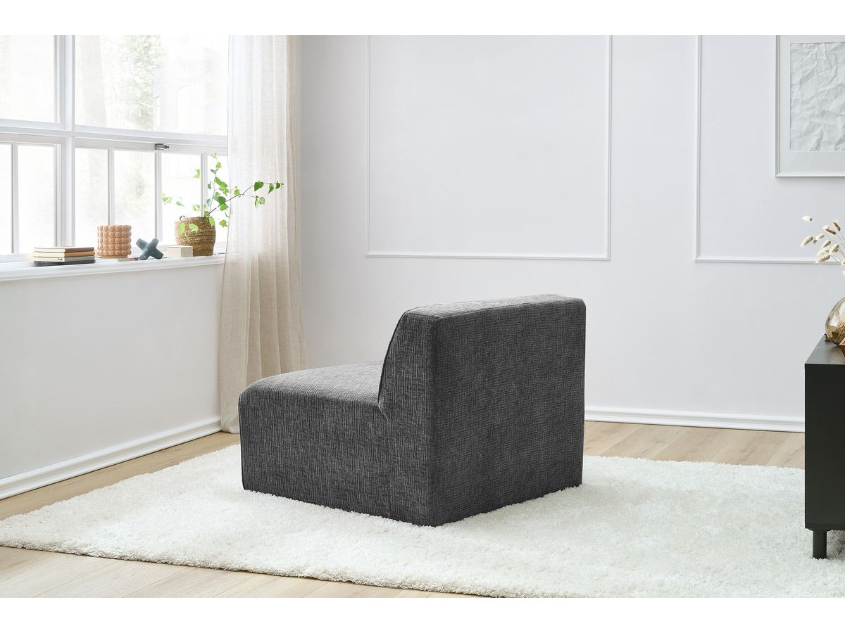 Chauffeuse 1 place pour canapé modulable MEGEVE texturé gris foncé — vue 5