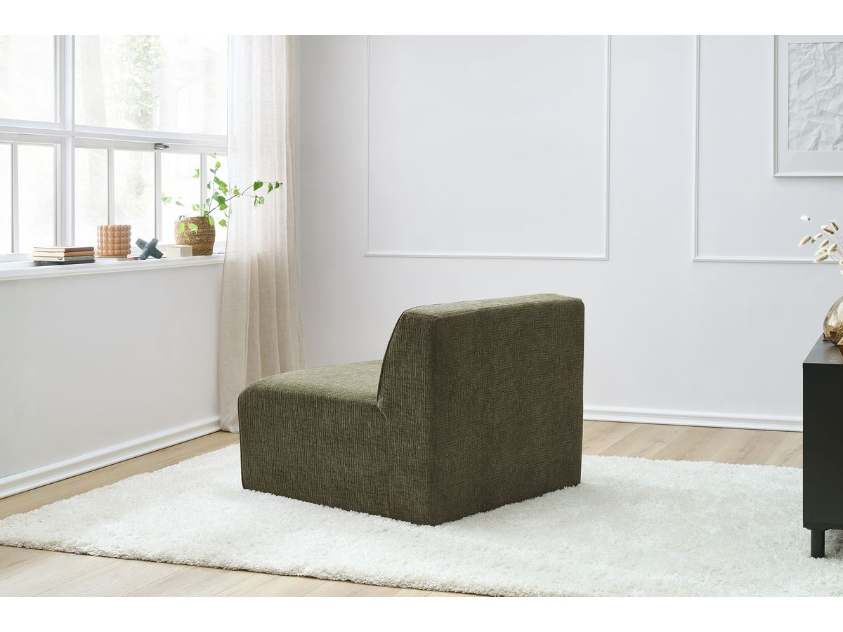 Chauffeuse 1 place pour canapé modulable MEGEVE texturé vert — vue 5