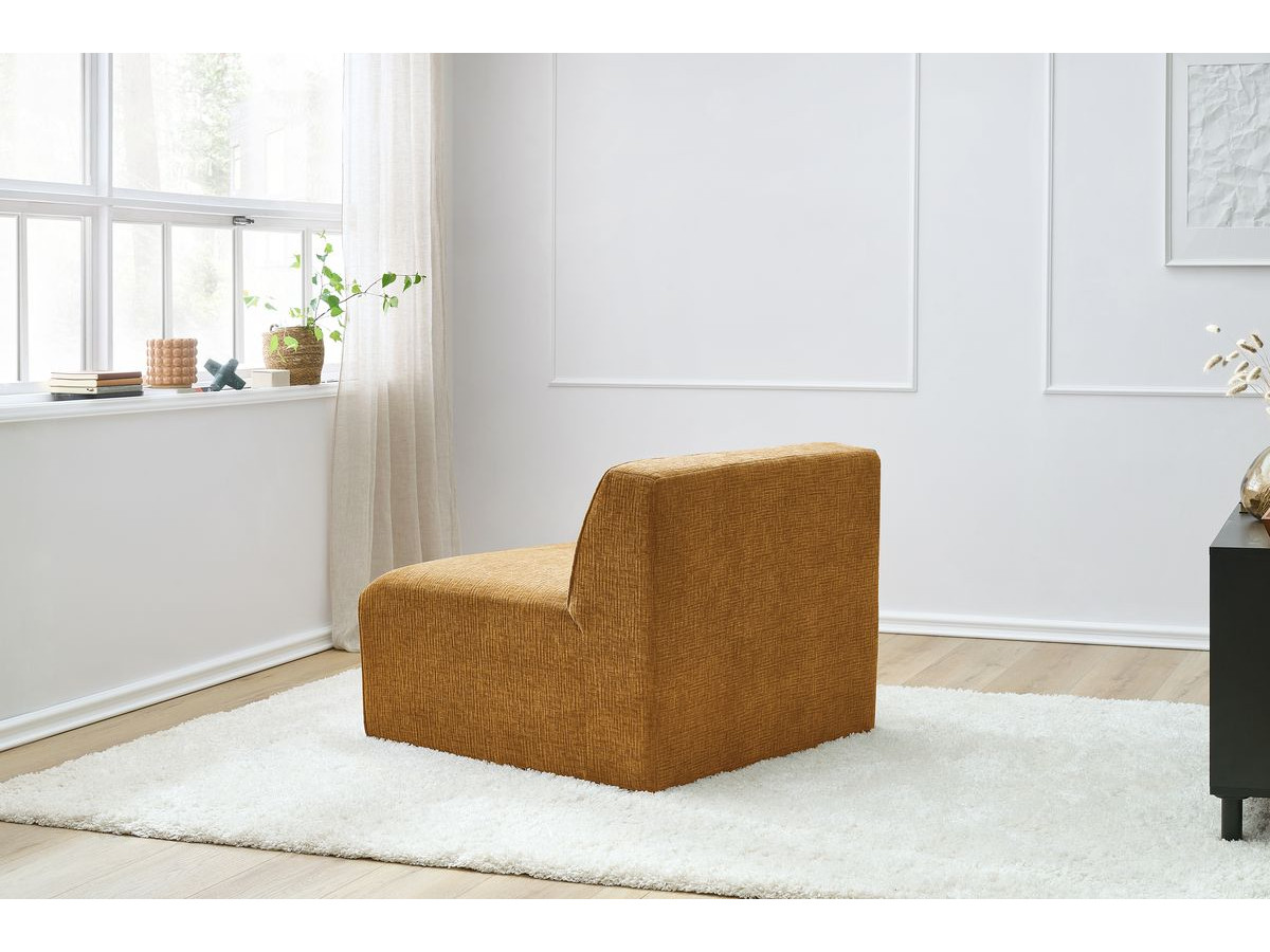 Chauffeuse 1 place pour canapé modulable MEGEVE texturé jaune — vue 5