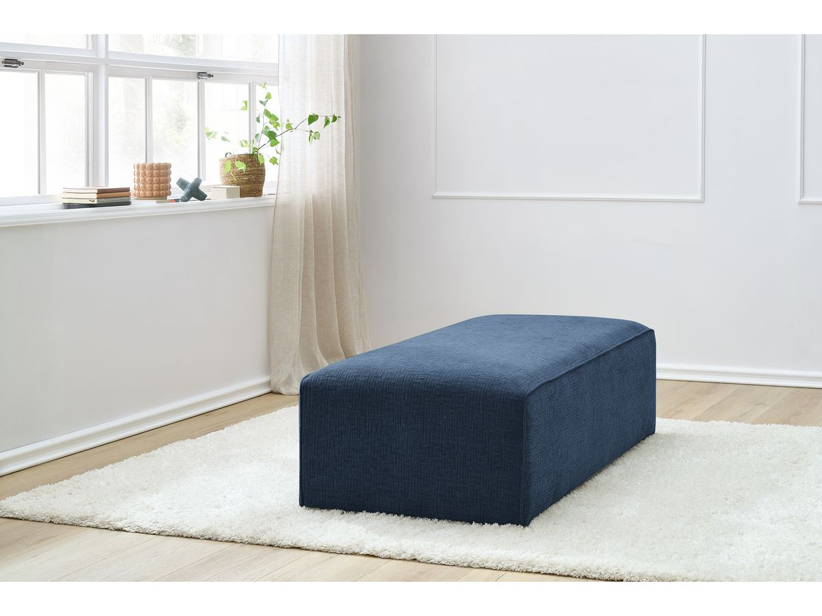 Pouf pour canapé modulable MEGEVE texturé bleu foncé
