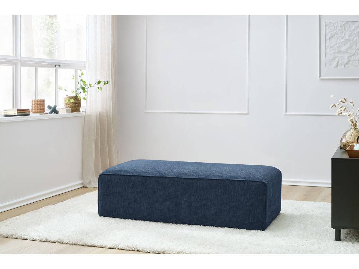 Pouf pour canapé modulable MEGEVE texturé bleu foncé — vue 4
