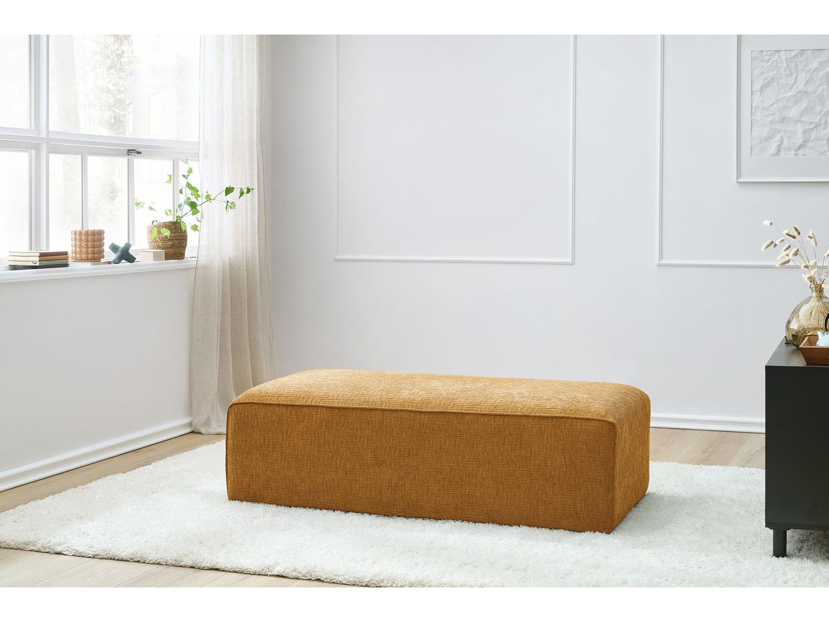 Pouf pour canapé modulable MEGEVE texturé jaune — vue 4