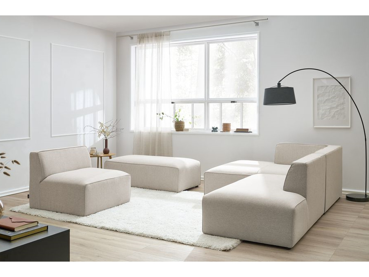 Canapé d'angle modulable MEGEVE chiné beige — vue 5