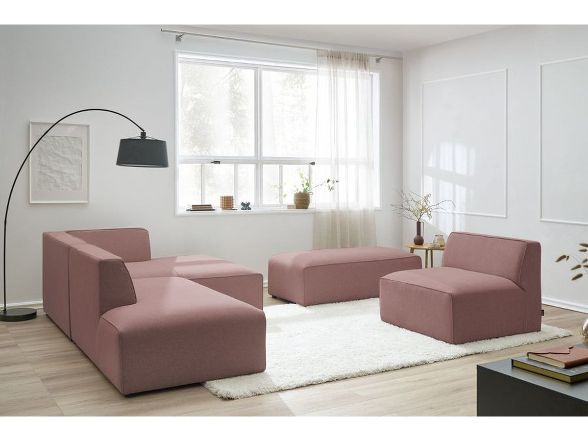 Canapé d'angle modulable MEGEVE chiné rose — vue 5