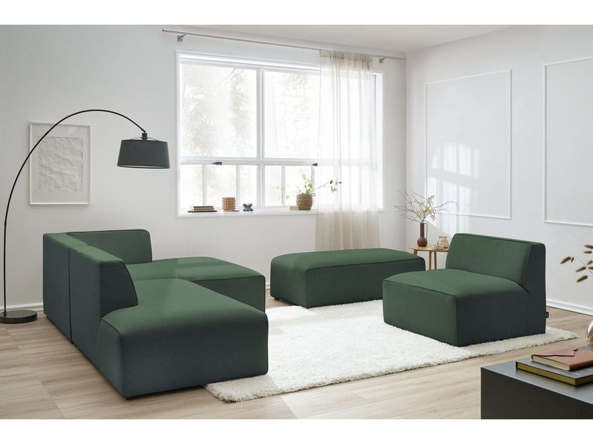 Canapé d'angle modulable MEGEVE chiné vert — vue 5