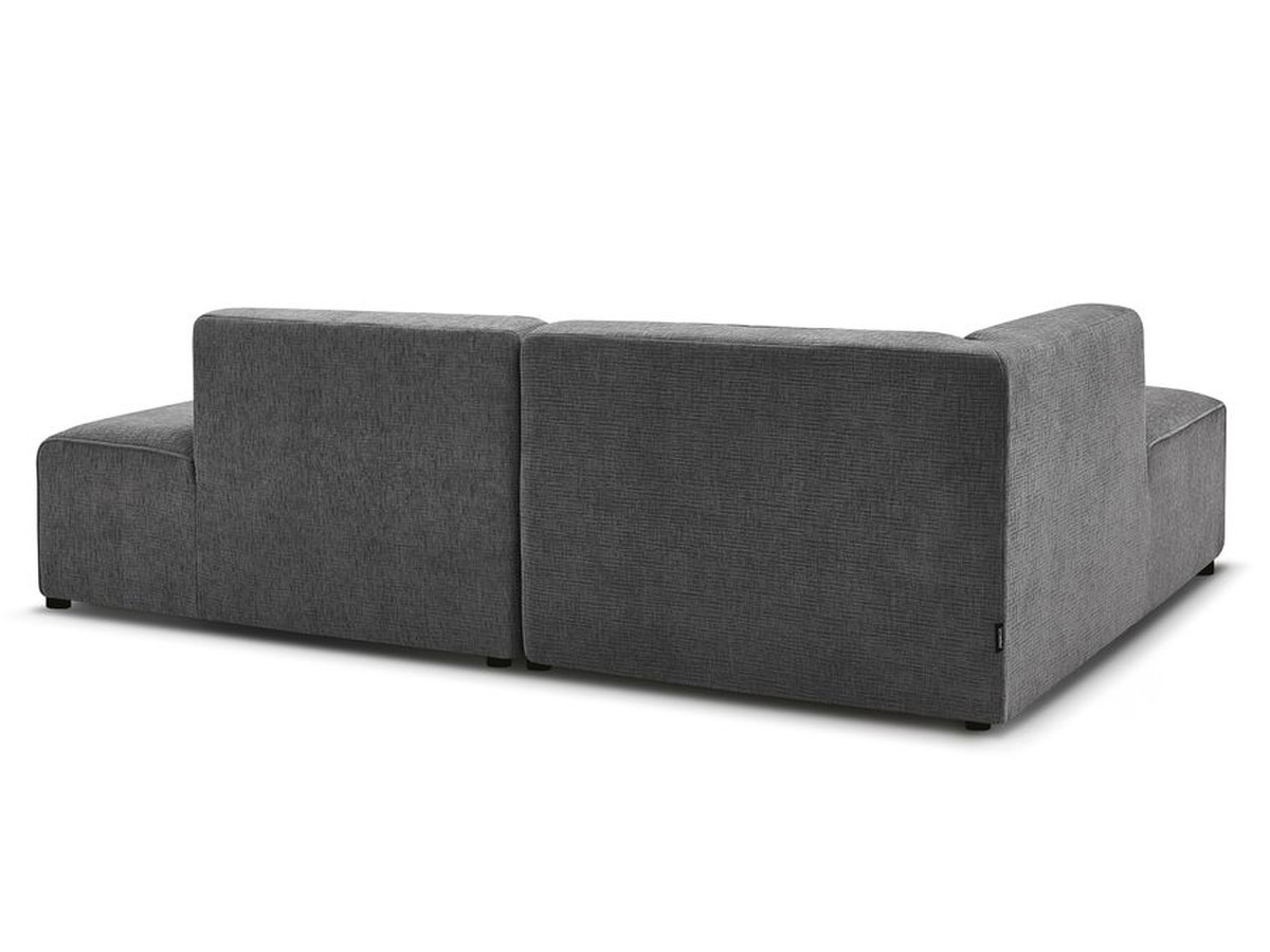 Canapé d'angle fixe EVEREST tissu chiné - Orange - Angle droit - 10 coussins