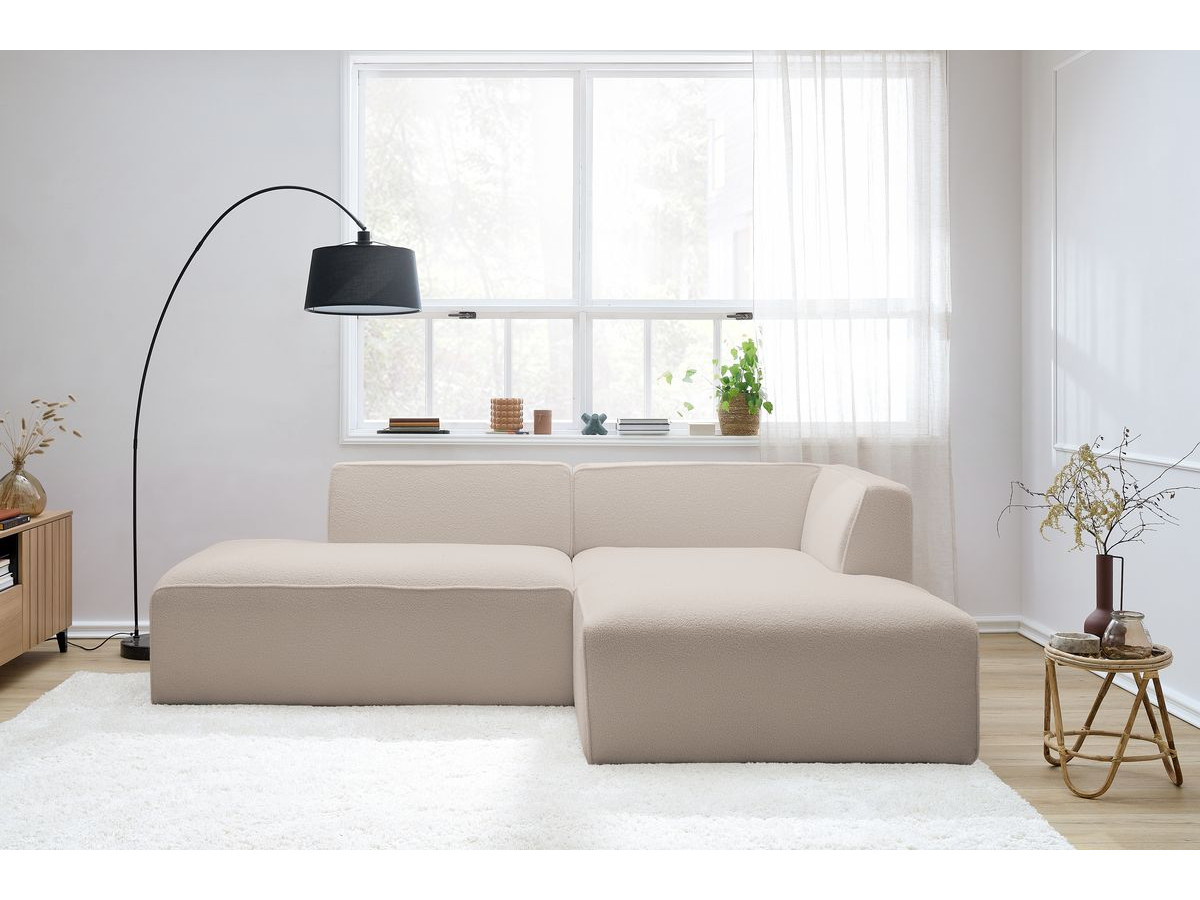 Canapé d'angle MEGEVE bouclette beige — vue 5