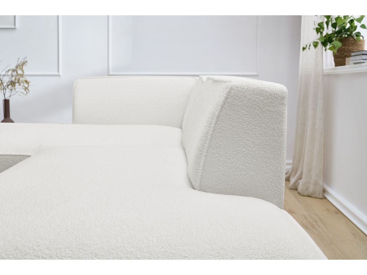 Canapé d'angle MEGEVE bouclette blanc — vue 5