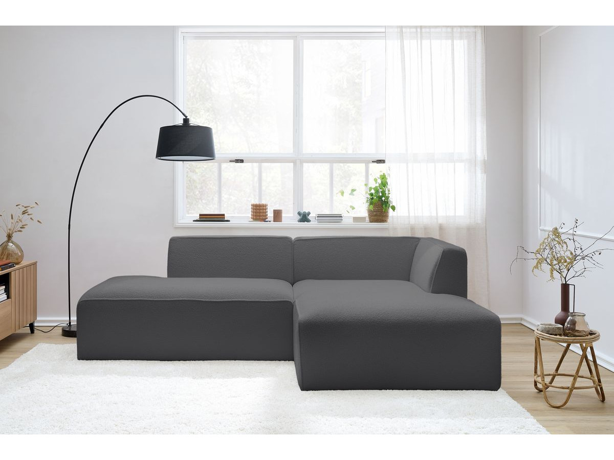 Canapé d'angle MEGEVE bouclette gris foncé — vue 5