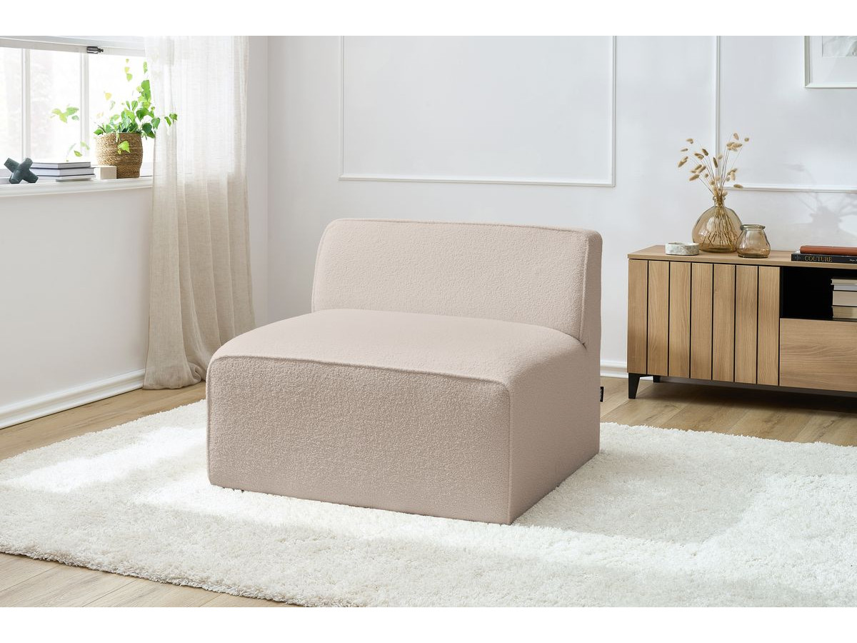 Chauffeuse 1 place pour canapé modulable MEGEVE tissu bouclette