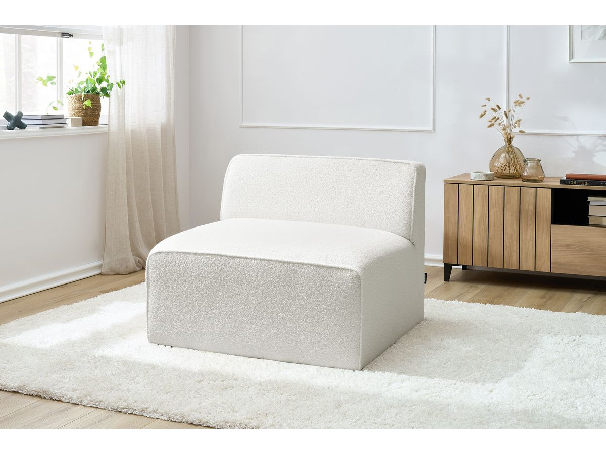 Chauffeuse 1 place pour canapé modulable MEGEVE tissu bouclette