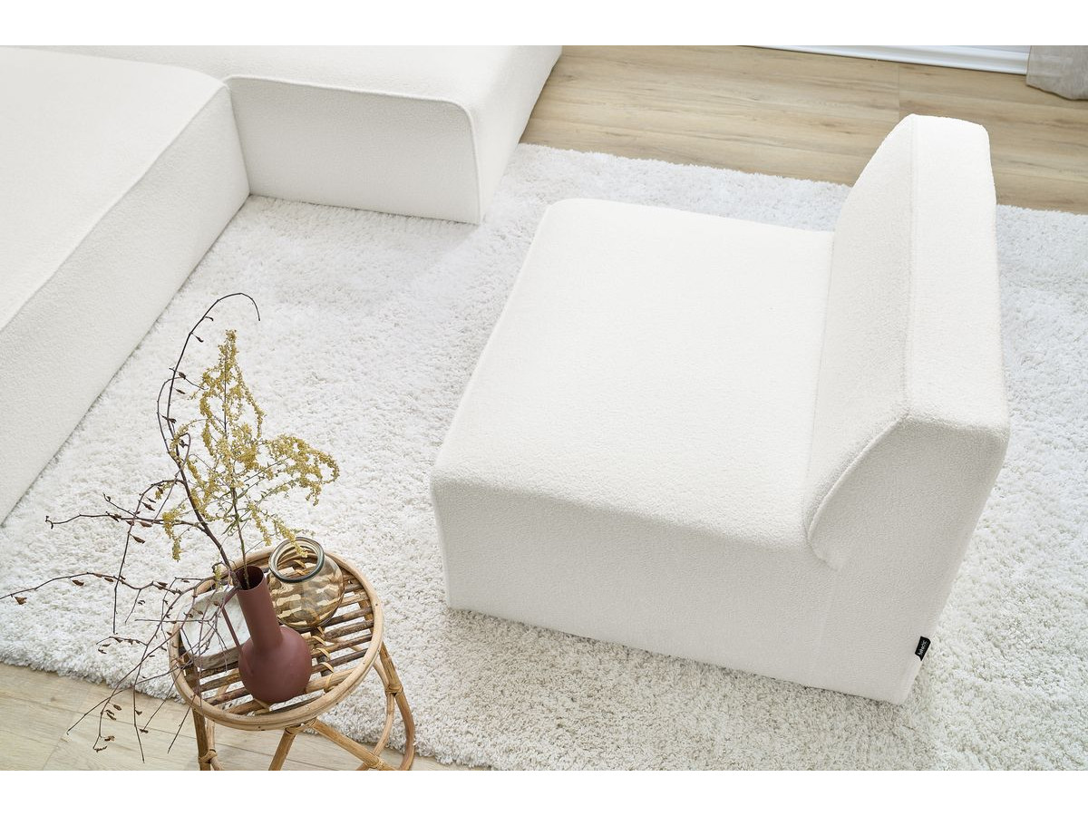 Chauffeuse 1 place pour canapé modulable MEGEVE bouclette blanc — vue 5