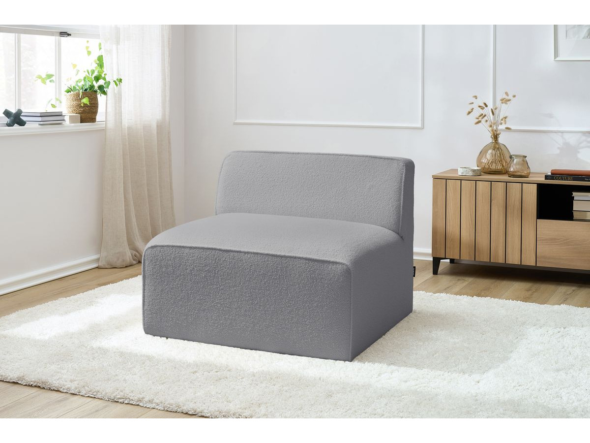 Chauffeuse 1 place pour canapé modulable MEGEVE tissu bouclette