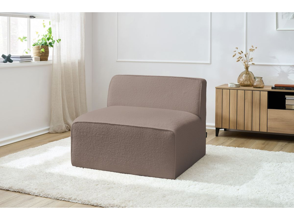 Chauffeuse 1 place pour canapé modulable MEGEVE tissu bouclette