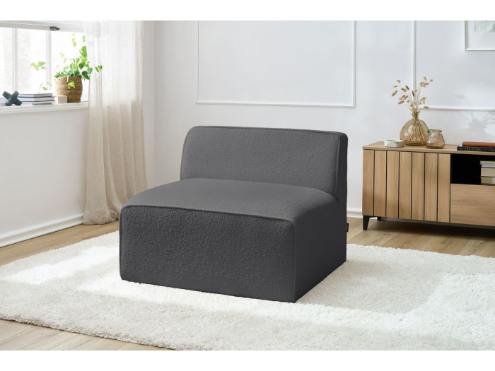 Chauffeuse 1 place pour canapé modulable MEGEVE tissu bouclette