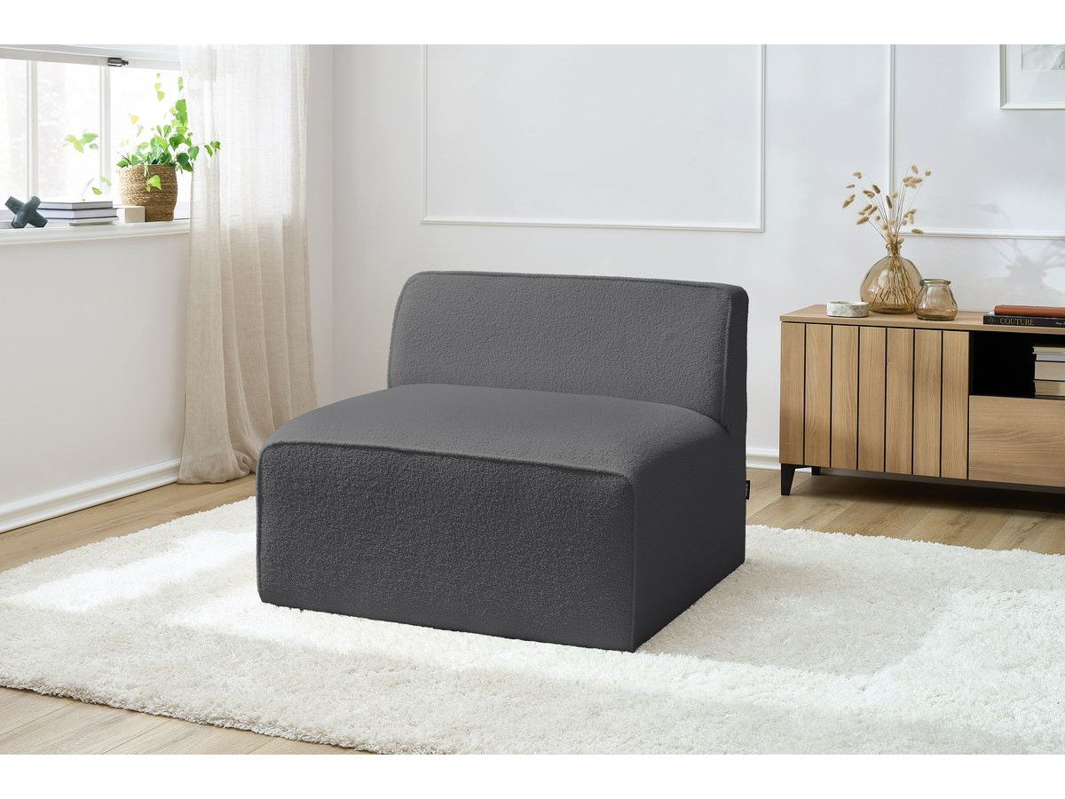 Chauffeuse 1 place pour canapé modulable MEGEVE tissu bouclette