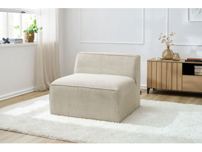 Chauffeuse 1 place pour canapé modulable MEGEVE tissu velours côtelé