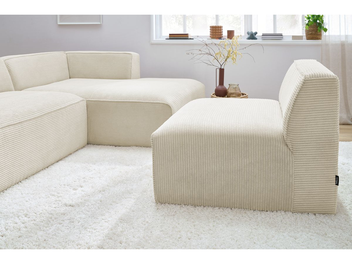 Chauffeuse 1 place pour canapé modulable MEGEVE tissu velours côtelé beige BOBOCHIC 1 places - Vue supplémentaire 3