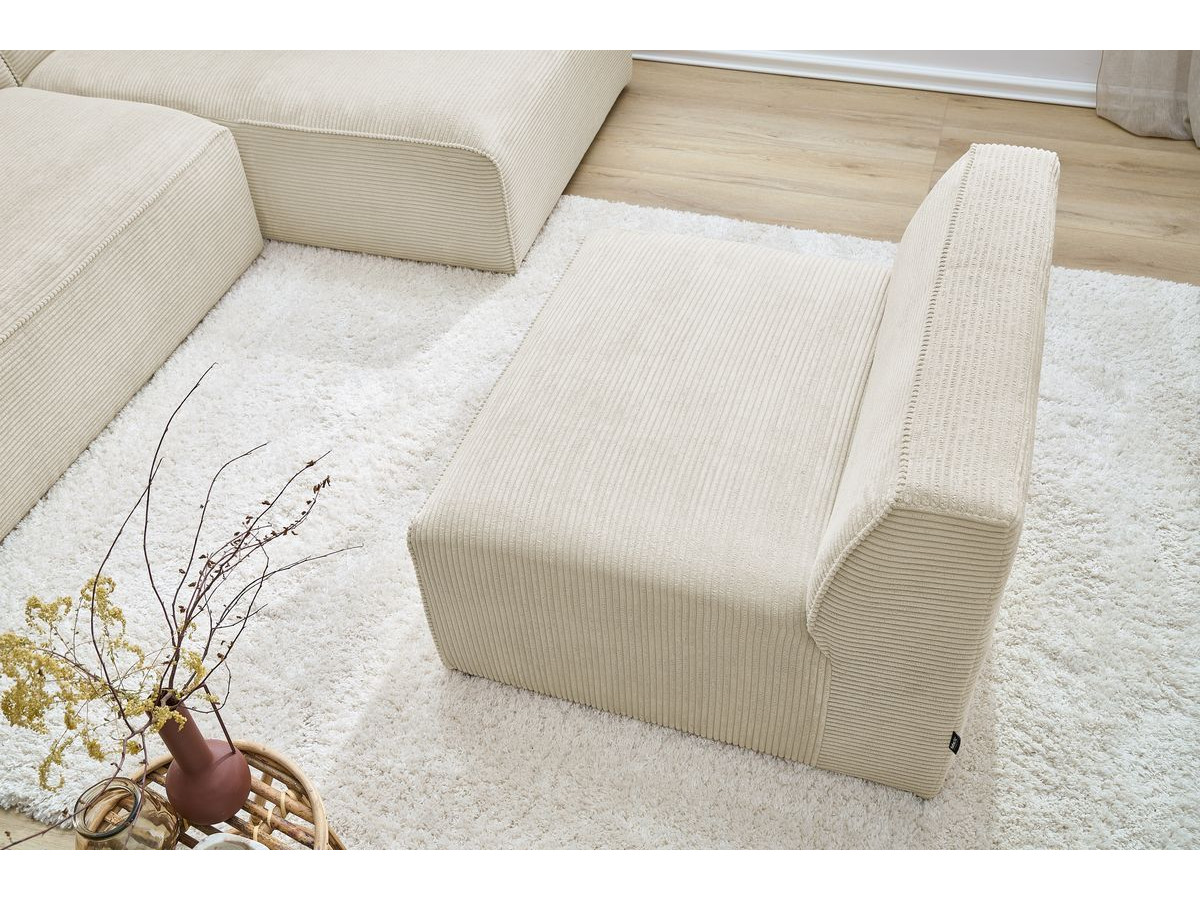 Chauffeuse 1 place pour canapé modulable MEGEVE tissu velours côtelé